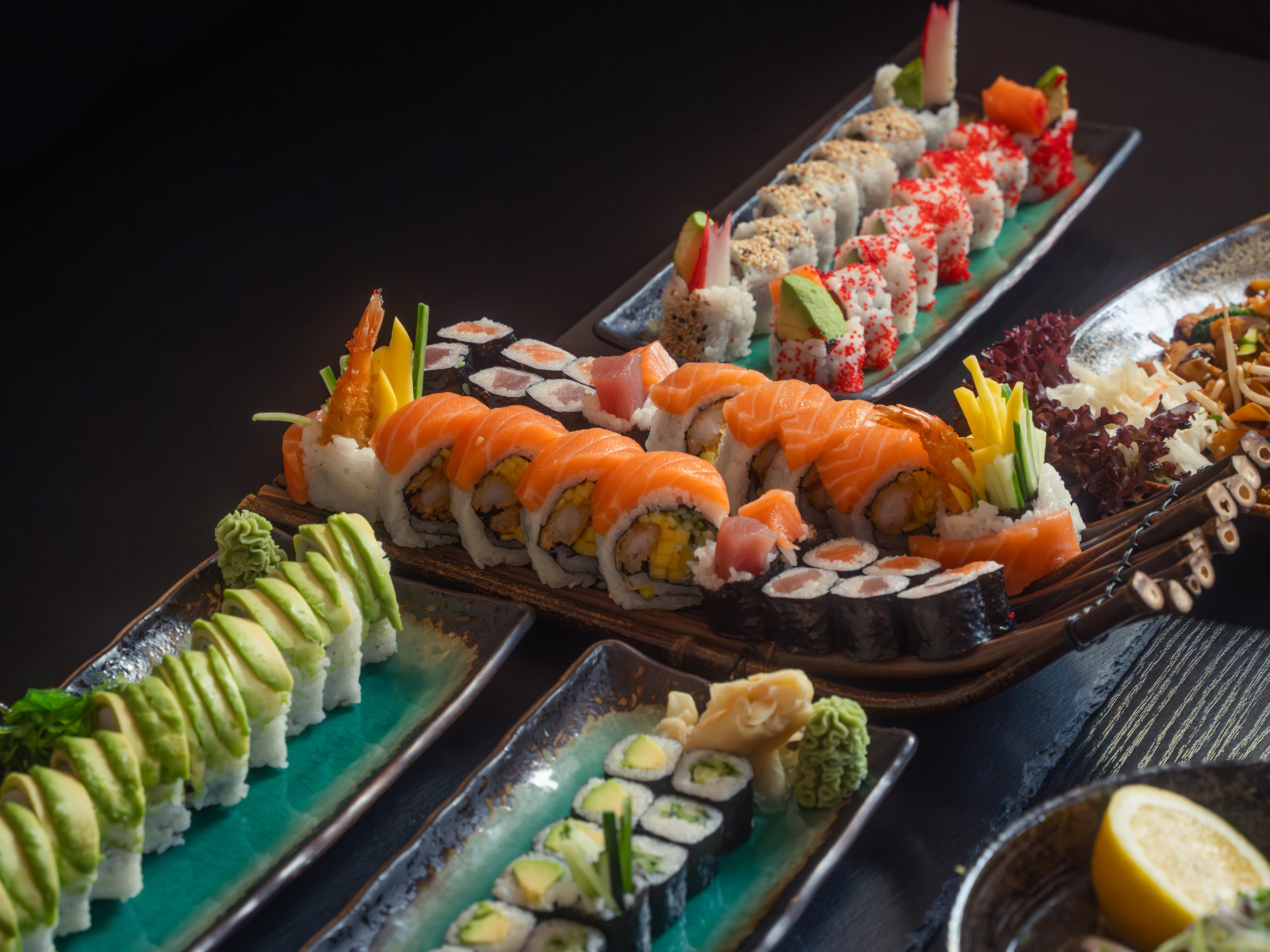 Vielfältige Sushi-Rollen